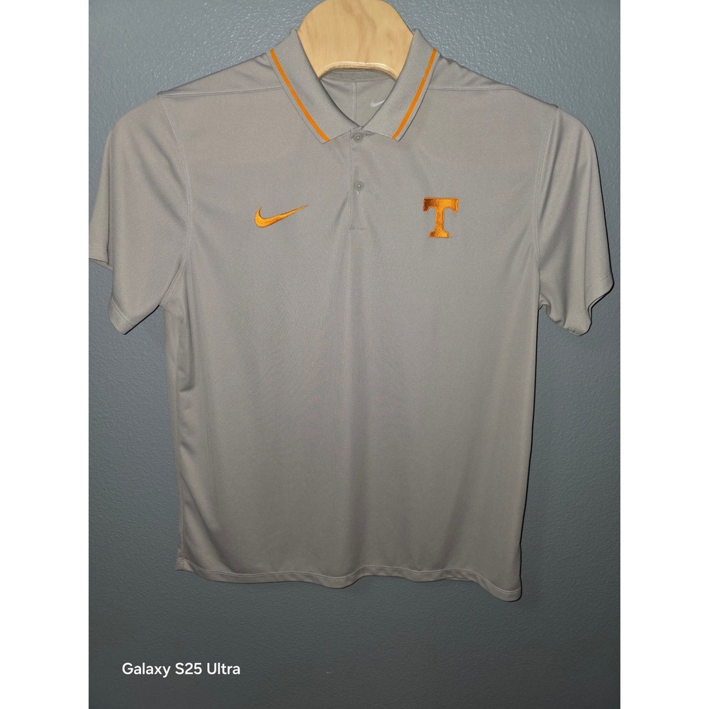 Nike Tennessee Volunteers Dri-FIT Polo Shirt Mens XL Grey Orange 445591-102